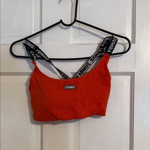 Zumba Red Sports Bra with Logo Straps